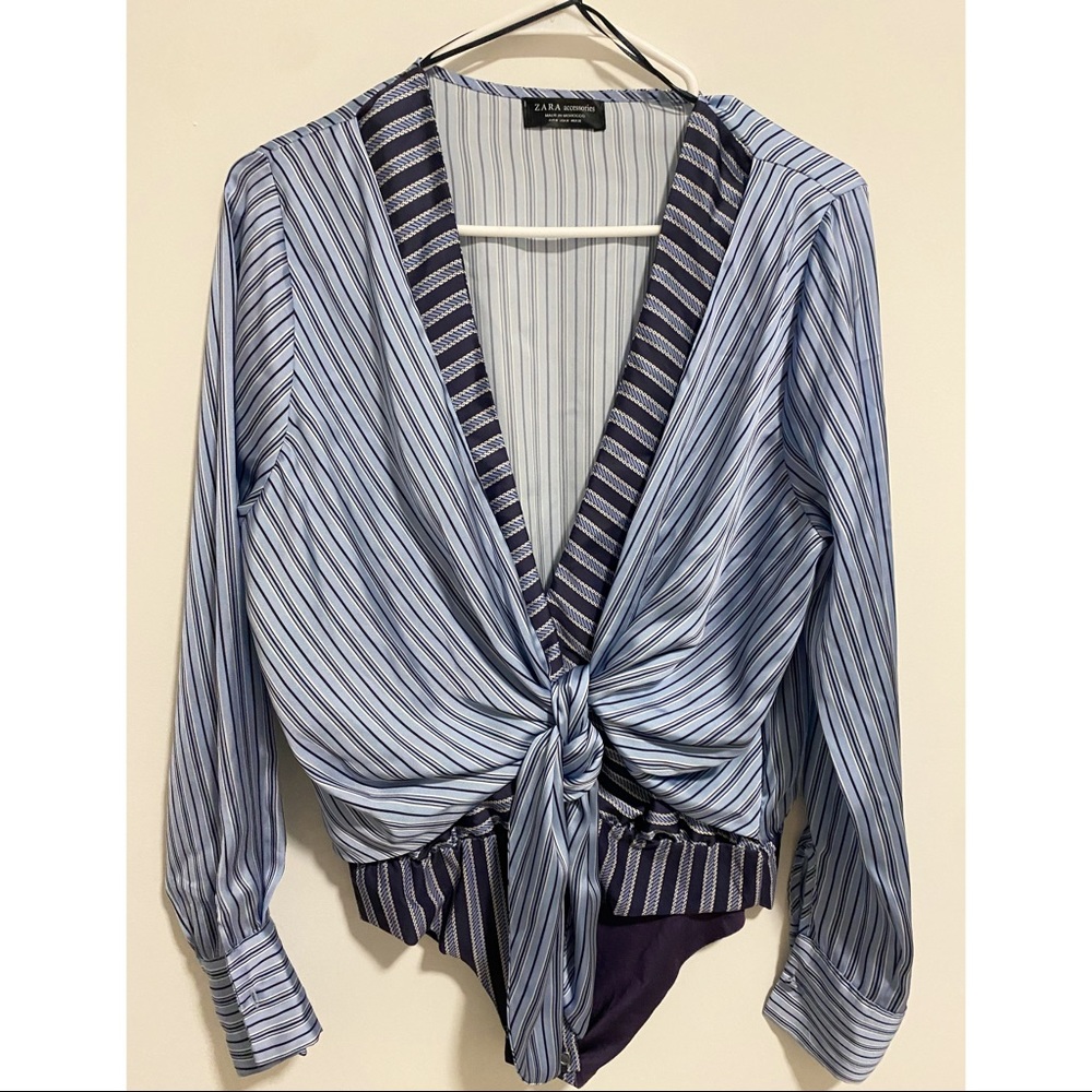 Silk Blue Blouse with Onesie Buttons
